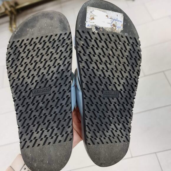 Hermes Extra Sandals Blue Flip Flops Sz.37 - Picture 4 of 5